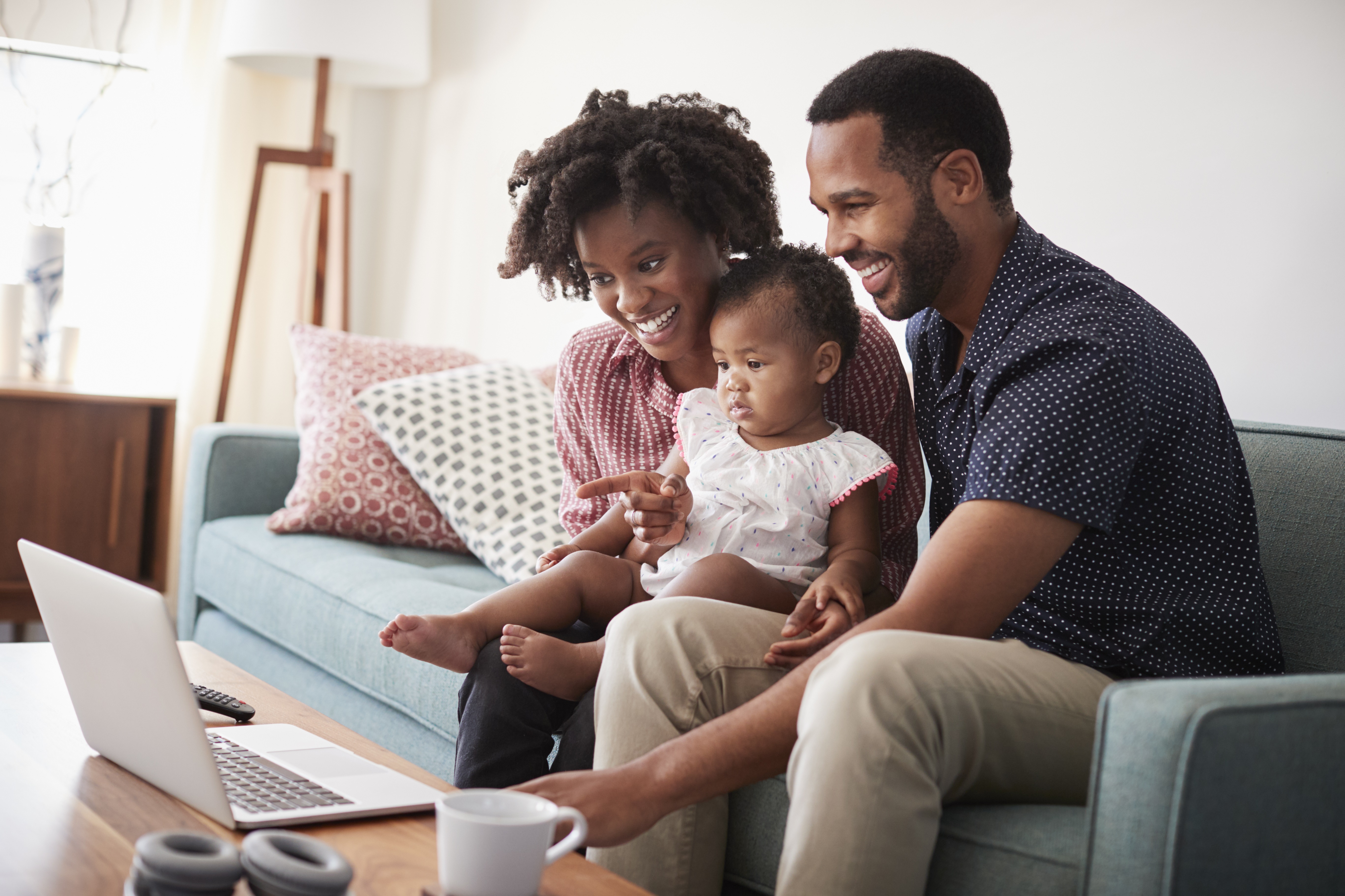 Family at computer