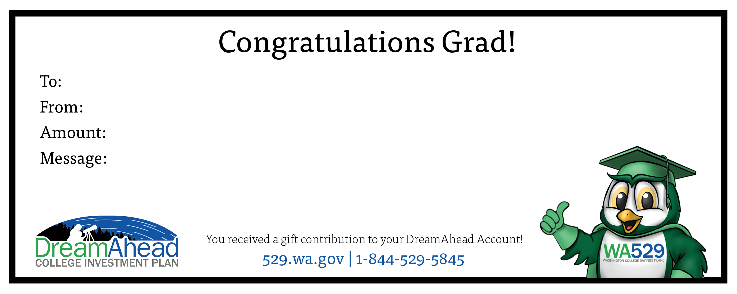 DreamAhead Congrats Grad Certificate